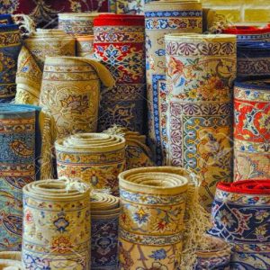Persian carpets Rolls of persian carpets in Iran